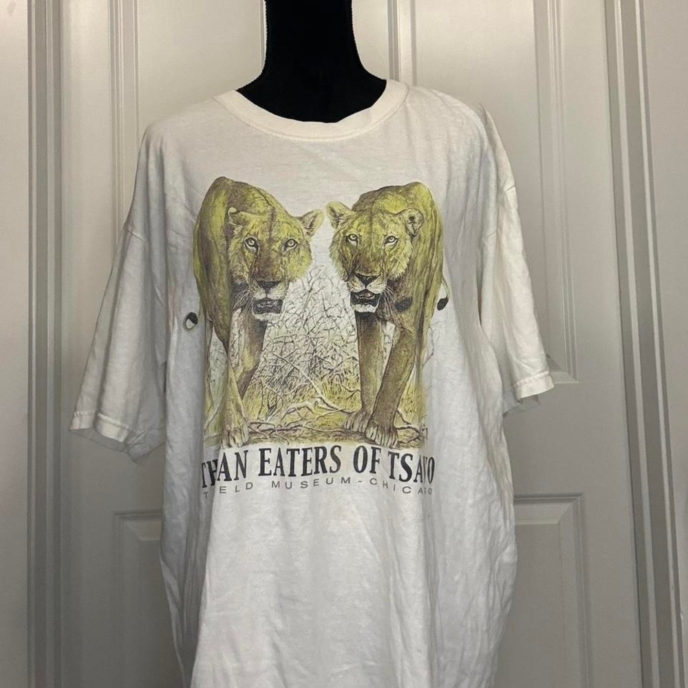 Vintage Lion Wildlife Museum Graphic Tee Oversized XL